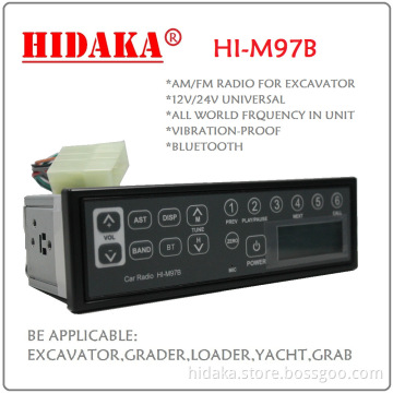 24 V/12V Bluetooth & USB & Led Excavator Radio